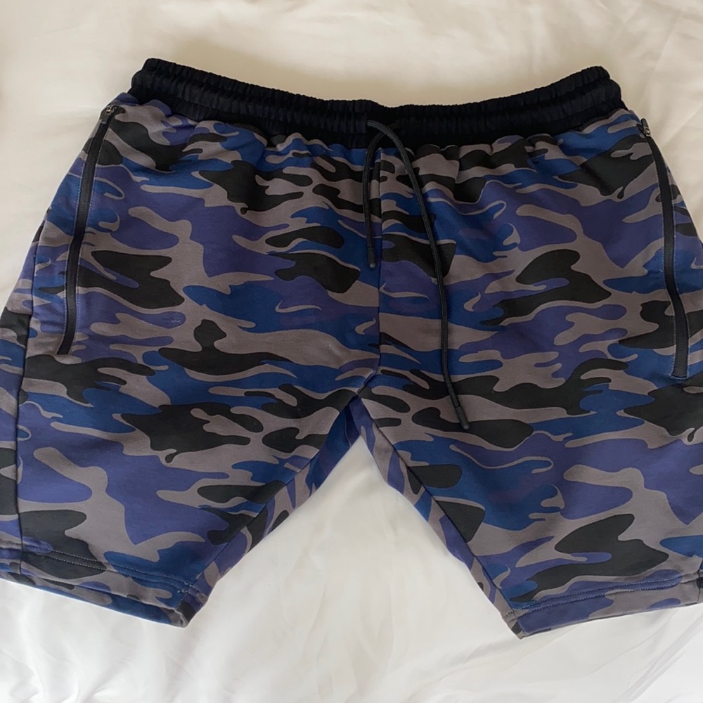 TLF Camo Shorts, Blue/Grey/Black,XXL, new